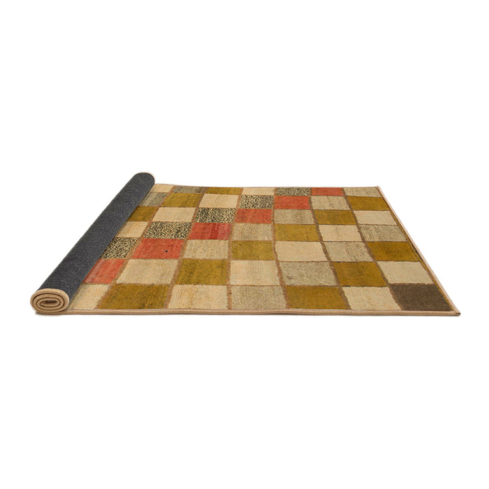 Sideview of Abstract Orange Checkered Rug, abs955