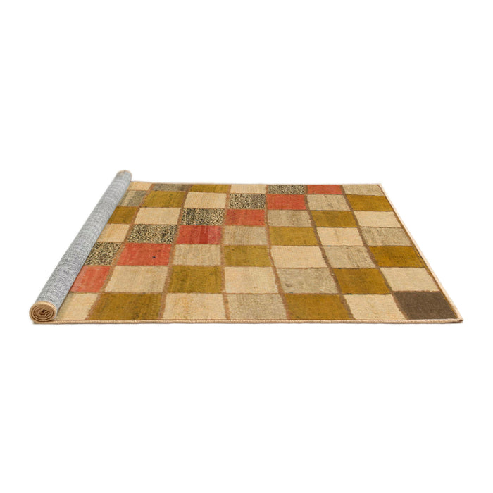 Sideview of Machine Washable Abstract Orange Rug, wshabs955