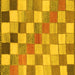 Square Checkered Yellow Modern Rug, abs955yw