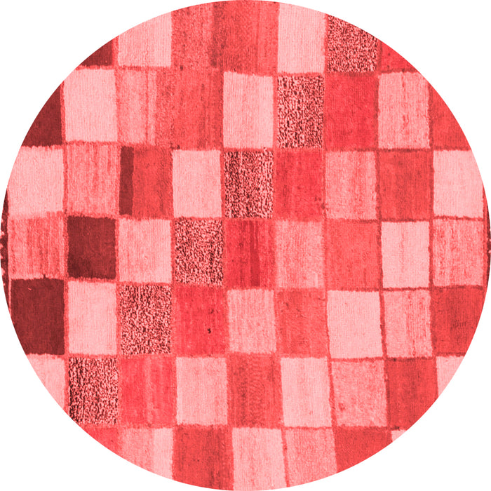 Machine Washable Checkered Red Modern Rug, wshabs955red