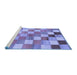 Sideview of Machine Washable Checkered Blue Modern Rug, wshabs955blu