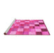 Sideview of Machine Washable Checkered Pink Modern Rug, wshabs955pnk