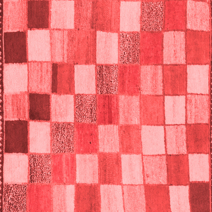 Machine Washable Checkered Red Modern Rug, wshabs955red
