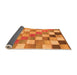 Sideview of Checkered Orange Modern Rug, abs955org