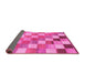 Sideview of Checkered Pink Modern Rug, abs955pnk