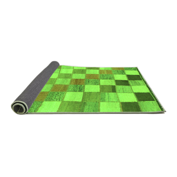 Sideview of Checkered Green Modern Rug, abs955grn