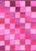 Checkered Pink Modern Rug, abs955pnk