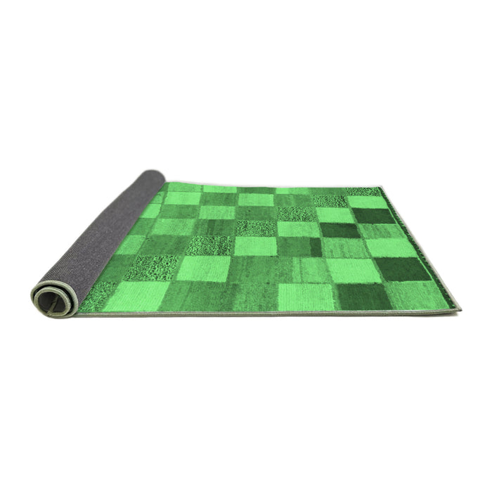 Sideview of Checkered Emerald Green Modern Rug, abs955emgrn