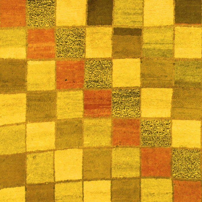 Checkered Yellow Modern Rug, abs955yw