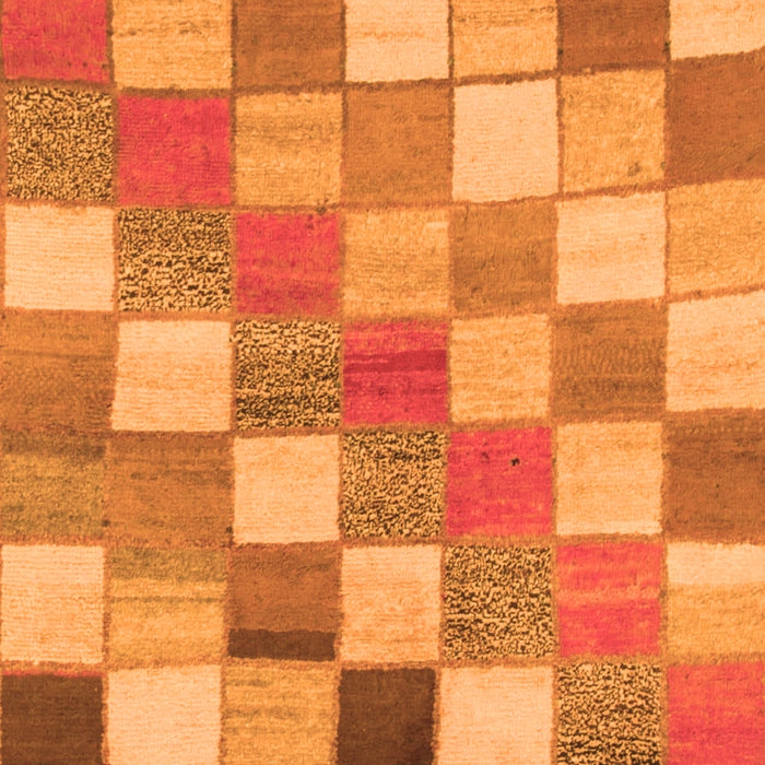 Machine Washable Checkered Orange Modern Area Rugs, wshabs955org