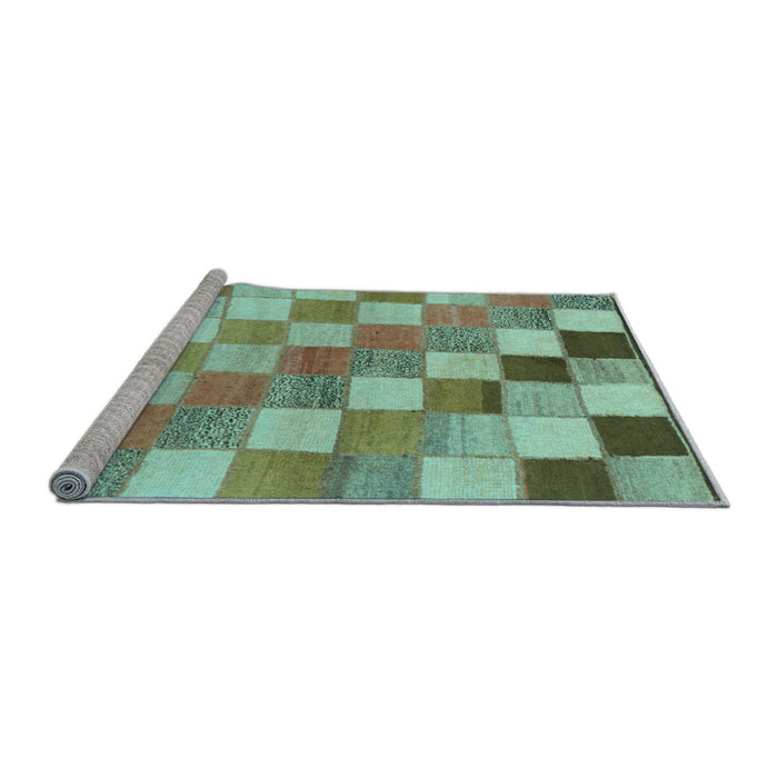 Sideview of Machine Washable Checkered Light Blue Modern Rug, wshabs955lblu