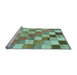 Sideview of Machine Washable Checkered Light Blue Modern Rug, wshabs955lblu