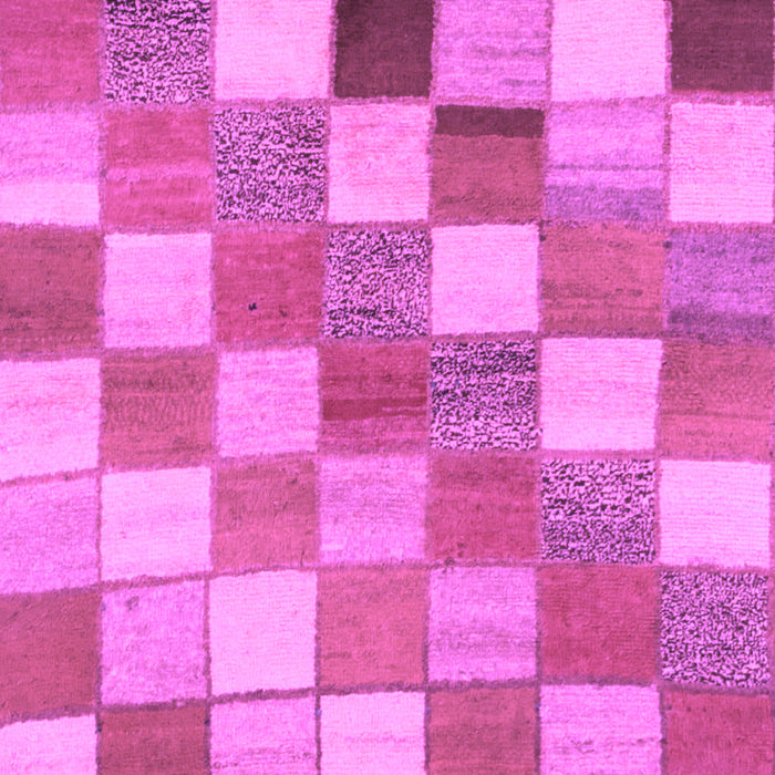 Machine Washable Checkered Purple Modern Area Rugs, wshabs955pur