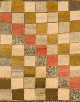 Abstract Orange Checkered Rug, abs955