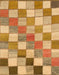 Abstract Orange Checkered Rug, abs955