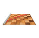 Sideview of Machine Washable Checkered Orange Modern Area Rugs, wshabs955org