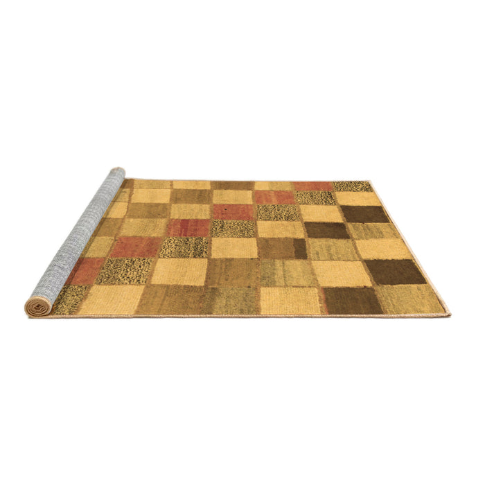 Sideview of Machine Washable Checkered Brown Modern Rug, wshabs955brn