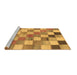 Sideview of Machine Washable Checkered Brown Modern Rug, wshabs955brn