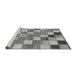 Sideview of Machine Washable Checkered Gray Modern Rug, wshabs955gry