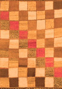 Checkered Orange Modern Rug, abs955org