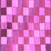 Square Machine Washable Checkered Purple Modern Area Rugs, wshabs955pur