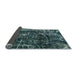 Sideview of Abstract Cadet Blue Green Modern Rug, abs956