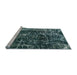 Sideview of Machine Washable Abstract Cadet Blue Green Rug, wshabs956