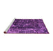 Sideview of Machine Washable Abstract Pink Modern Rug, wshabs956pnk