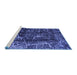 Sideview of Machine Washable Abstract Blue Modern Rug, wshabs956blu