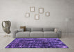 Machine Washable Abstract Purple Modern Area Rugs in a Living Room, wshabs956pur