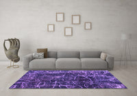 Machine Washable Abstract Purple Modern Rug, wshabs956pur