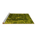 Sideview of Machine Washable Abstract Yellow Modern Rug, wshabs956yw