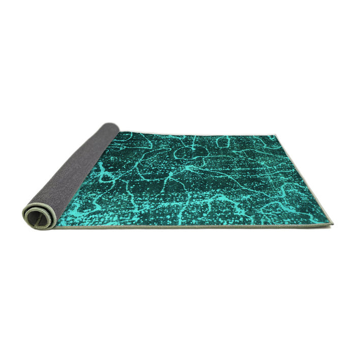 Sideview of Abstract Turquoise Modern Rug, abs956turq