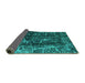 Sideview of Abstract Turquoise Modern Rug, abs956turq