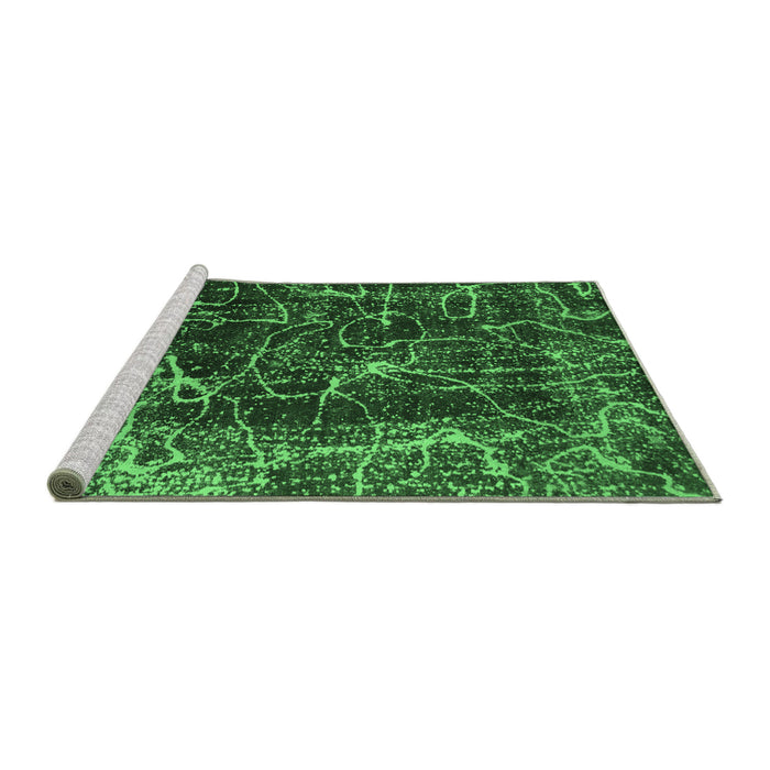 Sideview of Machine Washable Abstract Emerald Green Modern Area Rugs, wshabs956emgrn