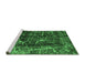 Sideview of Machine Washable Abstract Emerald Green Modern Area Rugs, wshabs956emgrn