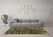 Machine Washable Abstract Brown Modern Rug in a Living Room,, wshabs956brn