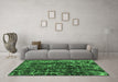 Machine Washable Abstract Emerald Green Modern Area Rugs in a Living Room,, wshabs956emgrn