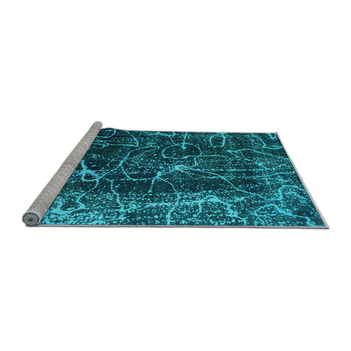 Sideview of Machine Washable Abstract Light Blue Modern Rug, wshabs956lblu
