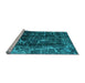 Sideview of Machine Washable Abstract Light Blue Modern Rug, wshabs956lblu