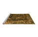 Sideview of Machine Washable Abstract Orange Modern Area Rugs, wshabs956org