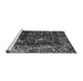 Sideview of Machine Washable Abstract Gray Modern Rug, wshabs956gry