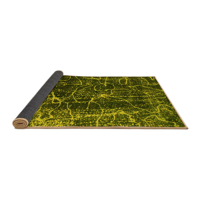 Sideview of Abstract Yellow Modern Rug, abs956yw