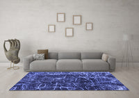 Machine Washable Abstract Blue Modern Rug, wshabs956blu