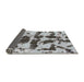 Sideview of Abstract Metallic Silver Gray Modern Rug, abs957