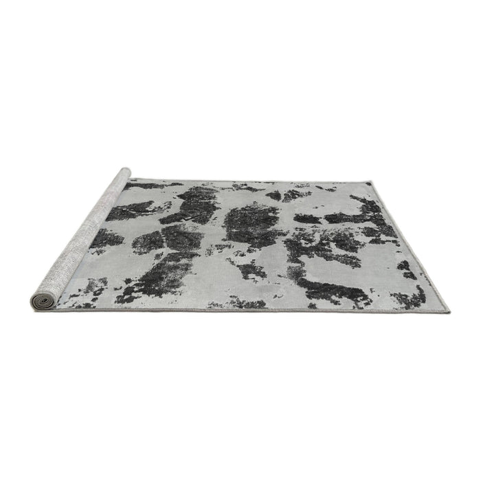 Sideview of Machine Washable Abstract Gray Modern Rug, wshabs957gry