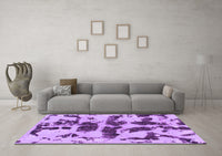 Machine Washable Abstract Purple Modern Rug, wshabs957pur