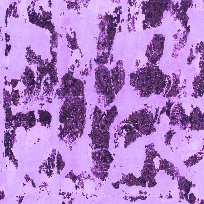 Square Machine Washable Abstract Purple Modern Area Rugs, wshabs957pur