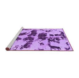 Sideview of Machine Washable Abstract Purple Modern Area Rugs, wshabs957pur