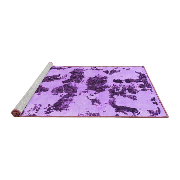 Sideview of Machine Washable Abstract Purple Modern Area Rugs, wshabs957pur